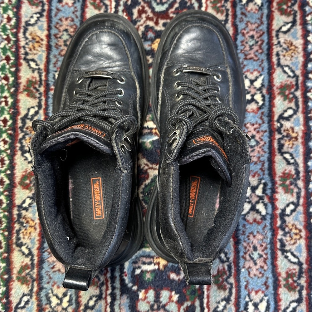 Harley-Davidson Black Leather Riding Boots | Lace-Up Motorcycle Women 10 - Picture 13 of 13